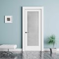 Codel Doors 30" x 80" Primed 1-Lite Interior French Slab Door with Rain Tempered Glass 2668pri1501RAIT